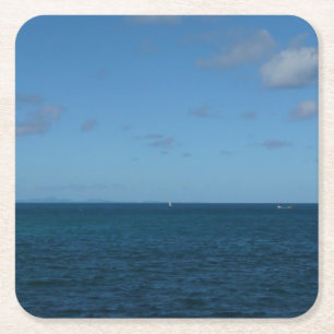 St. Lucia Horizon Blue Ocean Underlägg Papper Kvadrat