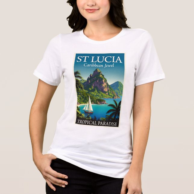 St Lucia Karibisk Juvel T-Shirt (Framsida)
