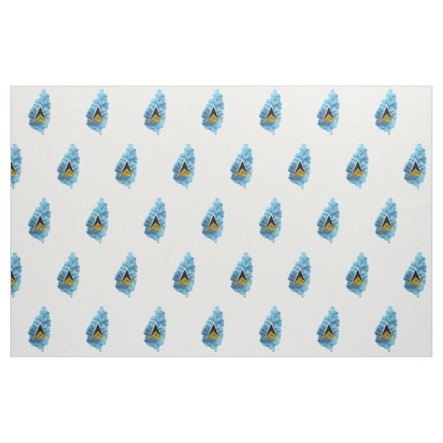 St Lucia kartflagga Tyg (Fat Quarter)