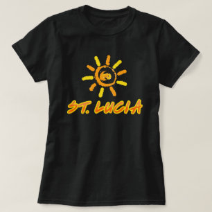 St. Lucia-ljusstark gult och orange T Shirt