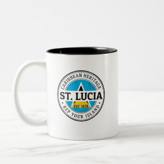 St. Lucia Passstämpel | Karibiskt arv Två-Tonad Mugg