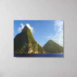 St Lucia Pitons Canvastryck
