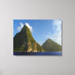 St Lucia Pitons Canvastryck