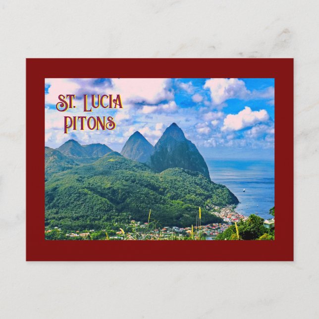 St. Lucia Pitons-vykort Vykort (Framsida)