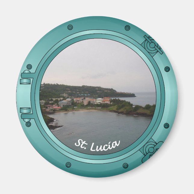 St Lucia Porthole Magnet (Framsidan)