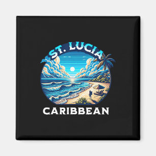 St Lucia Souvenir Semesterresa Sommar Saint Lucia Magnet