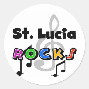 St. Lucia Sten Runt Klistermärke