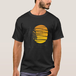 St. Lucia Strand Palmträd Västindien Souvenir Vi T Shirt