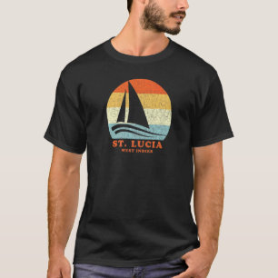 St Lucia Väster Indies Vintage Sailboat Sailing Va T Shirt