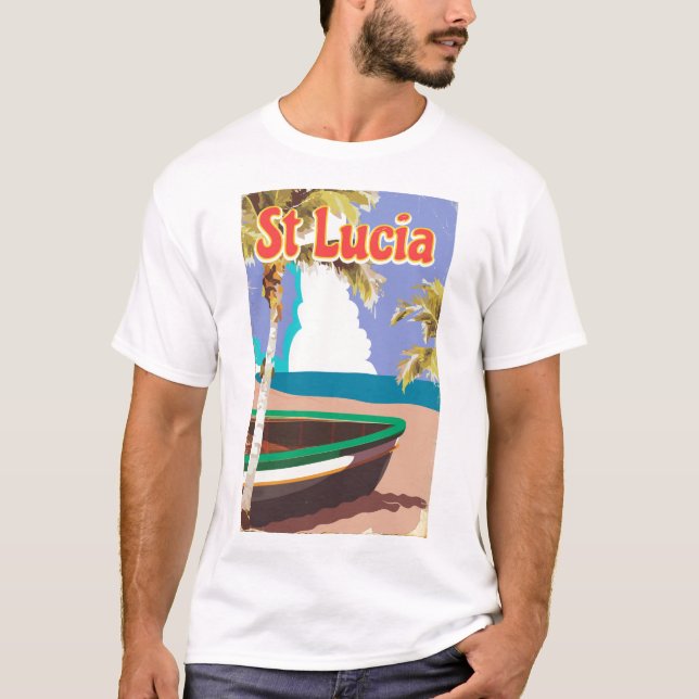 St Lucia vintage strand reseskylt Tröja (Framsida)