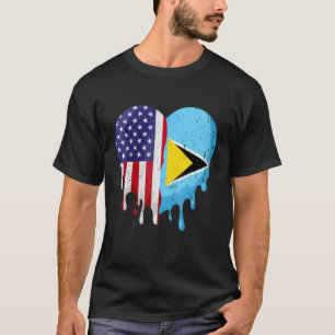 St Lucian American Patriot Grown Land Smälter H T Shirt