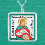 St. Luke, Beloved Physician (RLS 08; MedVers.) Silverpläterat Halsband<br><div class="desc">Innan han var Evangelist var St Luke läkare - kanske en frakts doktor. En grek vid födseln var ett arv av medicinsk utbildning som var oöverträffad i den gamla världen. Enligt den grekiska myten var Asclepius, son till Apollo, den första läkaren, och än i dag är Rod of Asclepius en...</div>