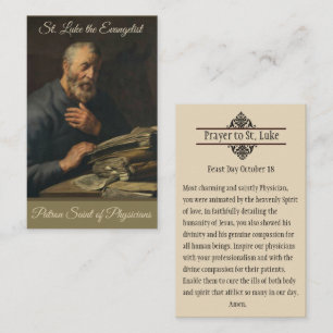 St Luke Evangelist Patron of Physician Heliga Card Visitkort
