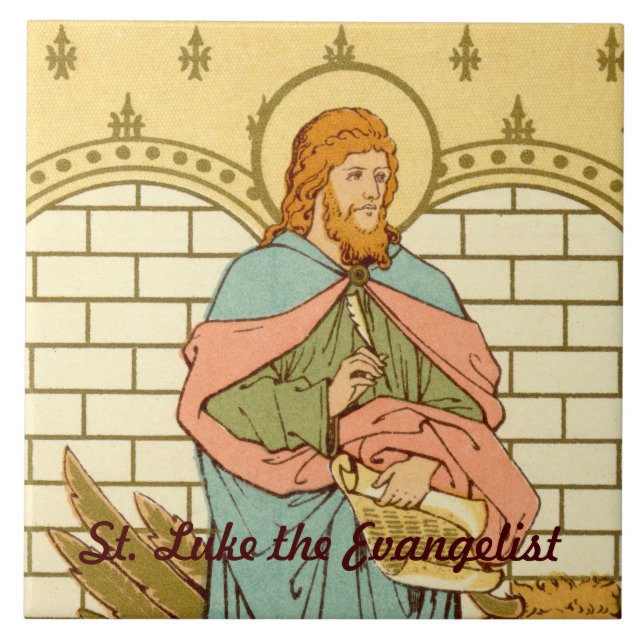 St Luke Evangelist (RLS 08) Kakelplatta (Framsidan)
