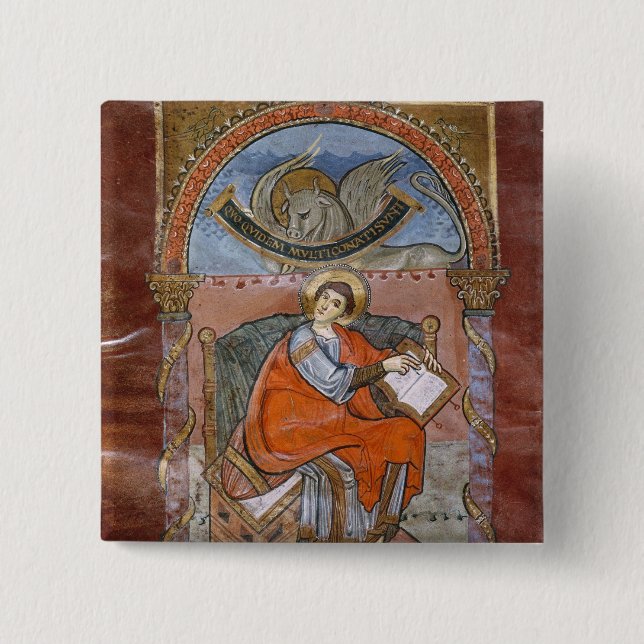 St Luke från gospelet av St. Riquier Knapp (Framsida)