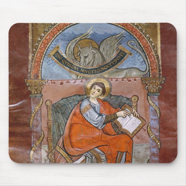 St Luke från gospelet av St. Riquier Musmatta (Framsidan)