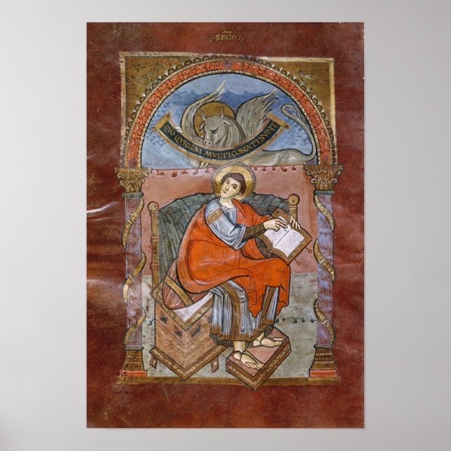 St. Luke, från Gospelet St. Riquier Poster (Framsidan)