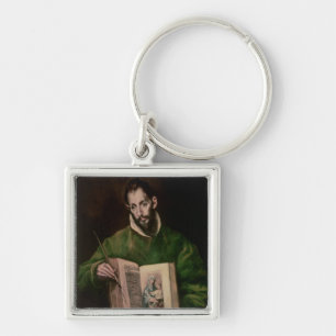 St Luke Fyrkantig Silverfärgad Nyckelring