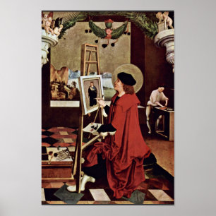 St Luke målar Madonna Altar Vingar Poster