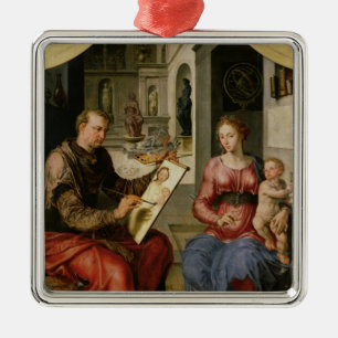 St Luke som målar oskulden, c.1545 Julgransprydnad Metall