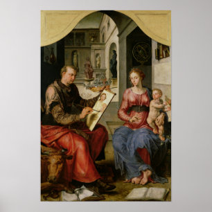 St Luke som målar oskulden, c.1545 Poster