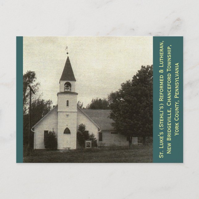 St. Luke's Reformed & Lutheran Church, York Co, PA Vykort (Framsida)