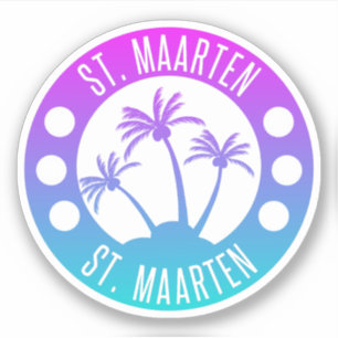 St. Maarten Blue Gradient Sint Martin Klistermärken