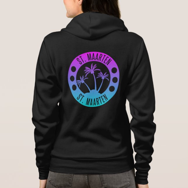 St. Maarten blue Gradient Sint Martin T Shirt (Baksida)