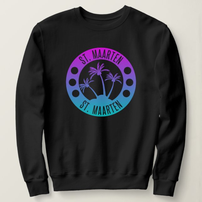 St. Maarten Blue Gradient Sint Martin T Shirt (Design framsida)