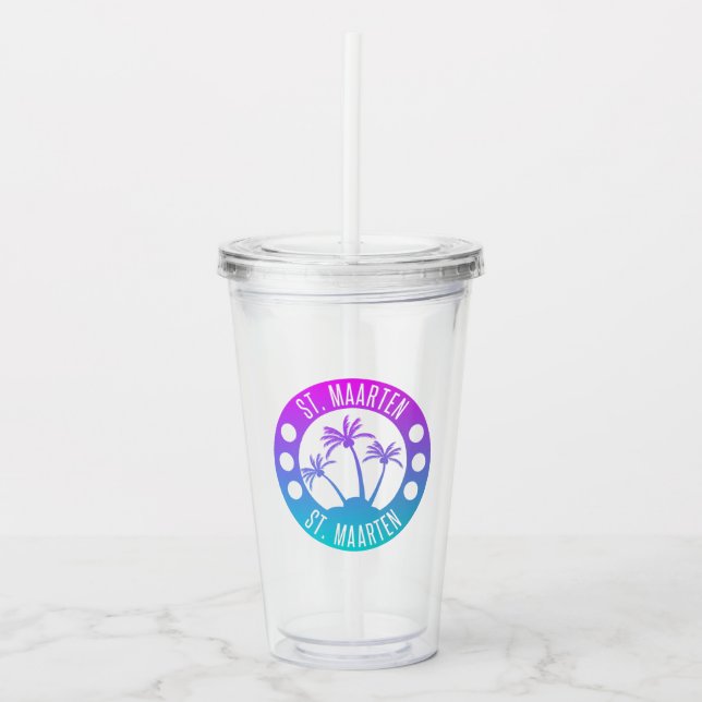 St. Maarten Blue Gradient Sint Martin Take Away Mugg (Framsida)