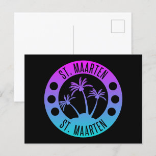St. Maarten blue Gradient Sint Martin Vykort