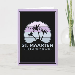 St. Maarten Den vänliga ön retro Sint Martin Kort
