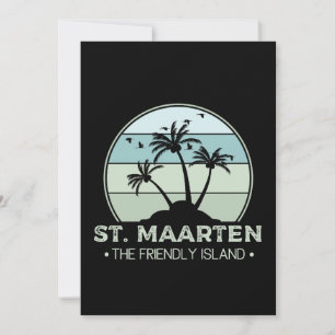 St. Maarten Den vänliga ön retro Sint Martin Kort