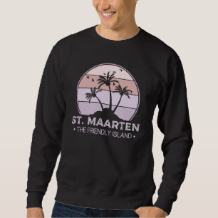 St. Maarten Den vänliga ön retro Sint Martin Lång Ärmad Tröja