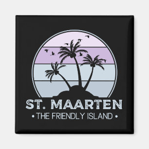 St. Maarten Den vänliga ön retro Sint Martin Magnet