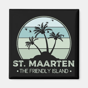 St. Maarten Den vänliga ön retro Sint Martin Magnet