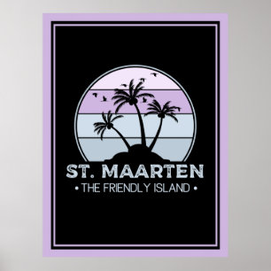 St. Maarten Den vänliga ön retro Sint Martin Poster