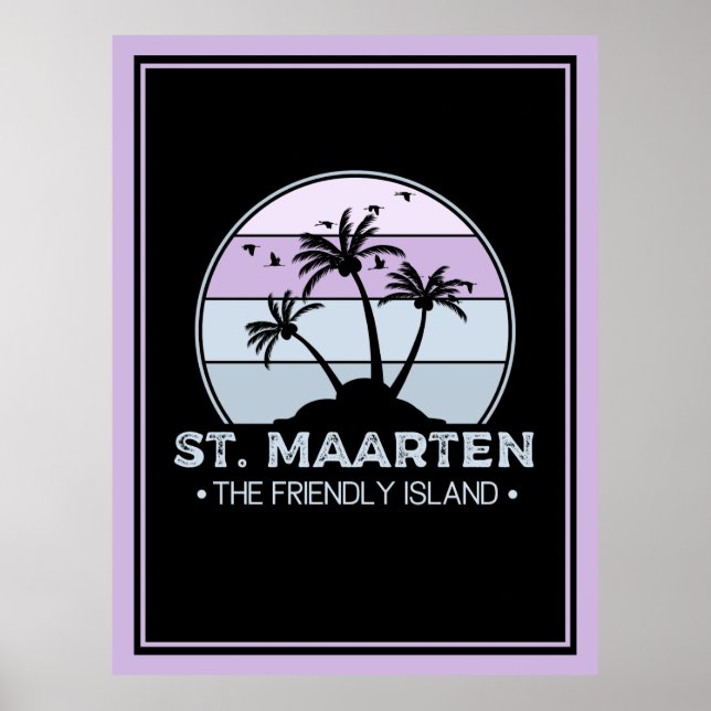 St. Maarten Den vänliga ön retro Sint Martin Poster (Framsidan)