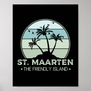 St. Maarten Den vänliga ön retro Sint Martin Poster