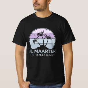 St. Maarten Den vänliga ön retro Sint Martin T Shirt