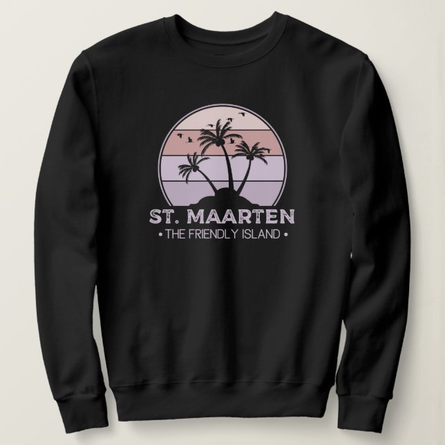 St. Maarten Den vänliga ön retro Sint Martin T Shirt (Design framsida)