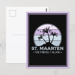 St. Maarten Den vänliga ön retro Sint Martin Vykort