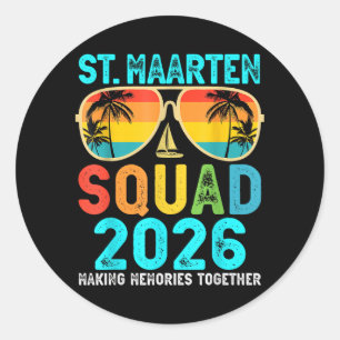 St Maarten-laget 2026 Semester Vän Familj Runt Klistermärke