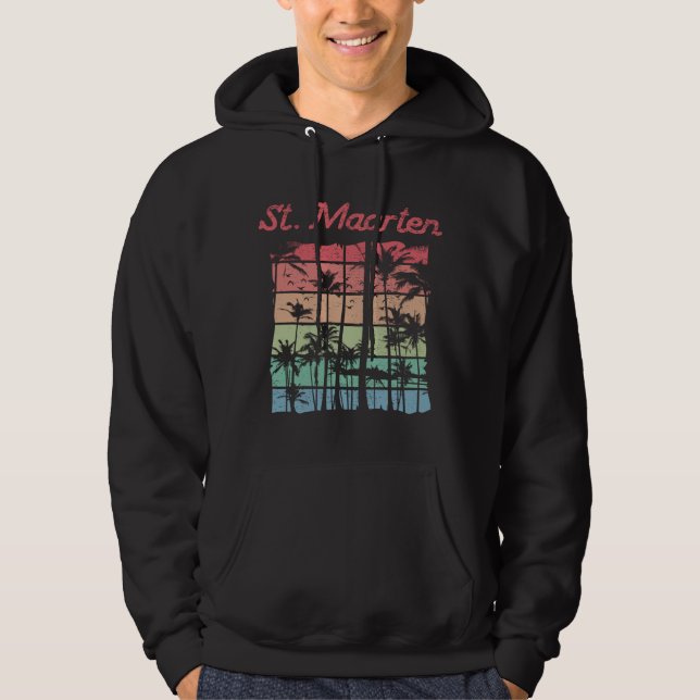 St. Maarten Rainbow Färg Sint Martin Hoodie (Framsida)