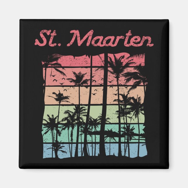 St. Maarten Rainbow Färg Sint Martin Magnet (Framsidan)