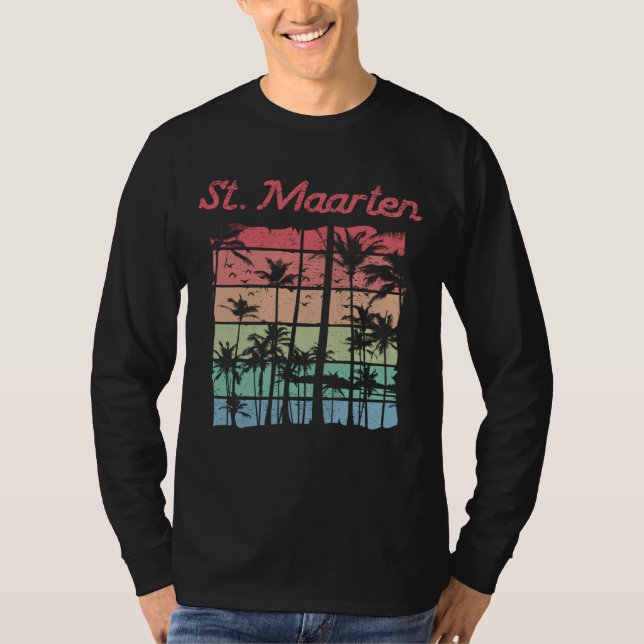 St. Maarten Rainbow Färg Sint Martin T Shirt (Framsida)