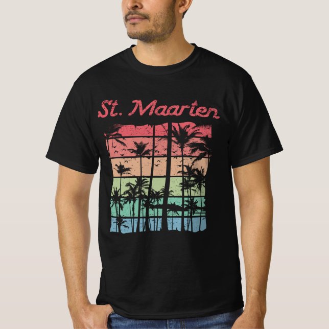 St. Maarten Rainbow Färg Sint Martin T Shirt (Framsida)