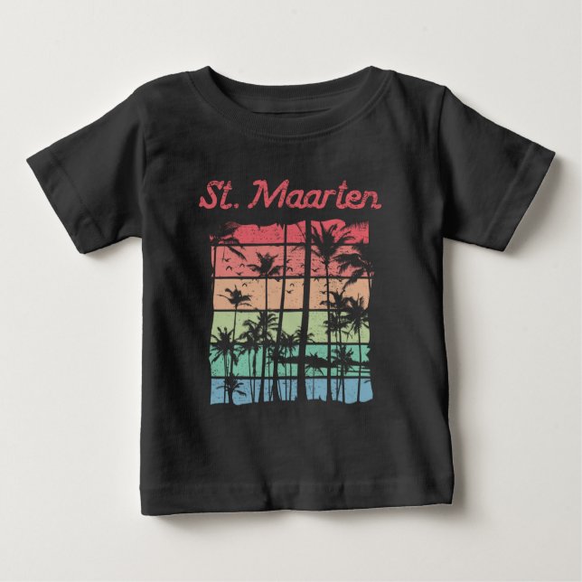St. Maarten Rainbow Färg Sint Martin T Shirt (Framsida)