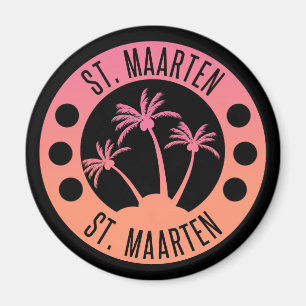 St. Maarten Rosa och Coral Gradient Sint Martin Magnet