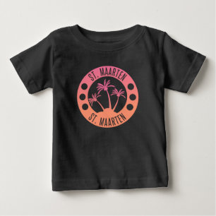 St. Maarten Rosa och Coral Gradient Sint Martin T Shirt